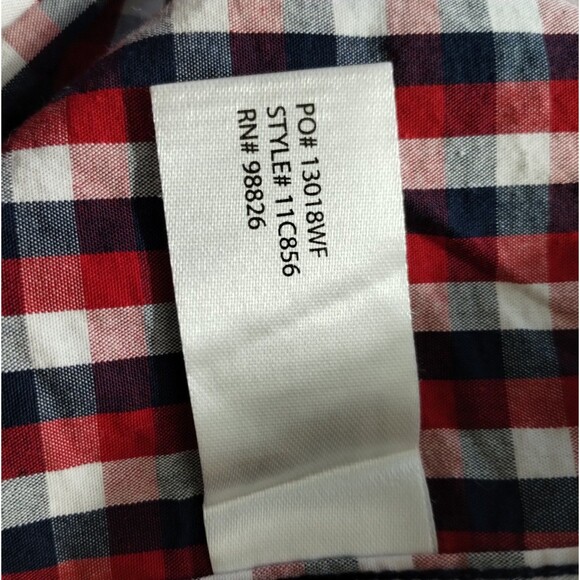Polo Assn Shirt Mens 2XL Button Down Collar Long Sleeve Red Black Gingham Preppy - Picture 11 of 12